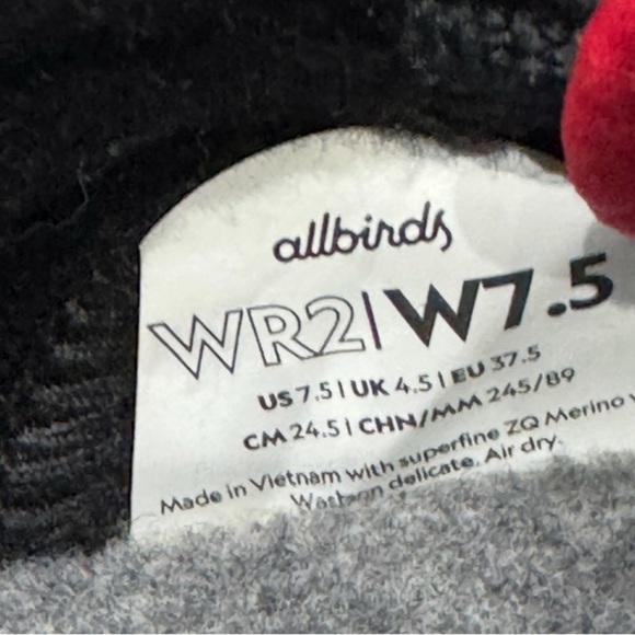 Women’s Allbirds Wool Runner 2 Gray & Red Lace Up Sneakers: 7.5 - Picture 11 of 11